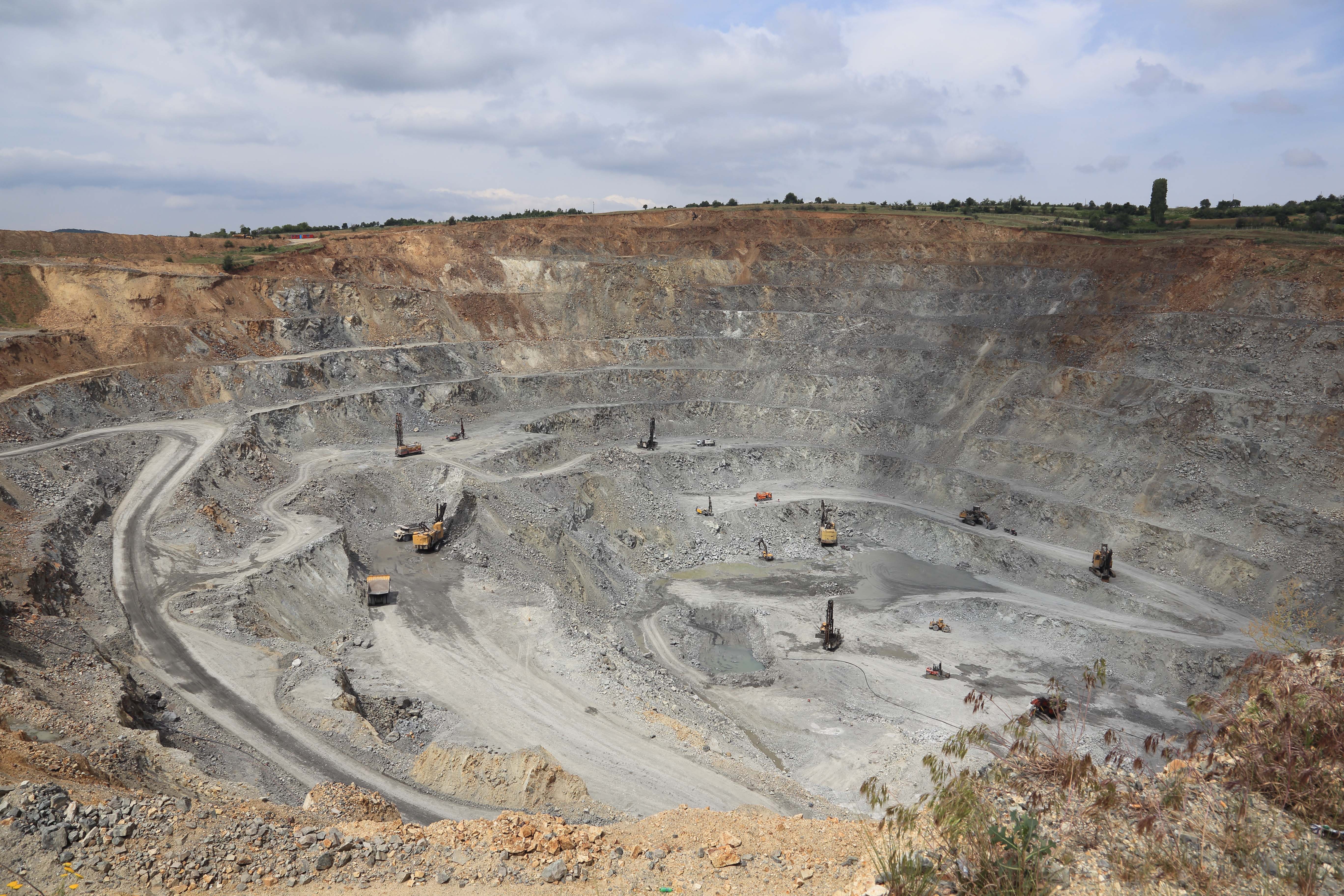 View at the Bucim open-pit copper mine in Macedonia
