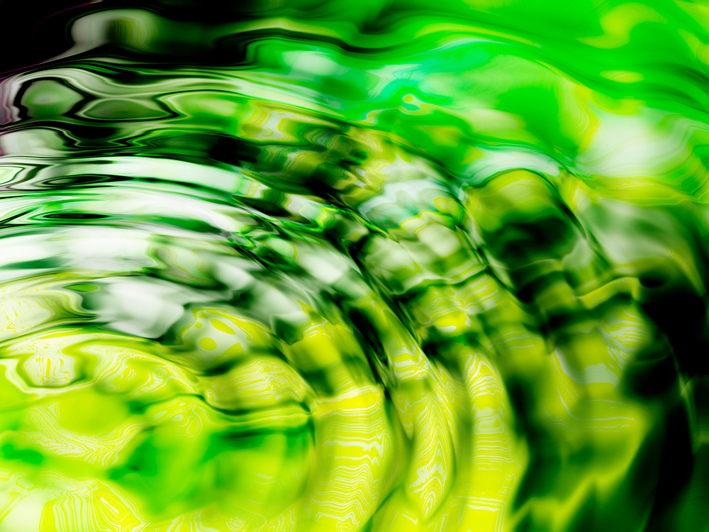 Water movement with green reflections.